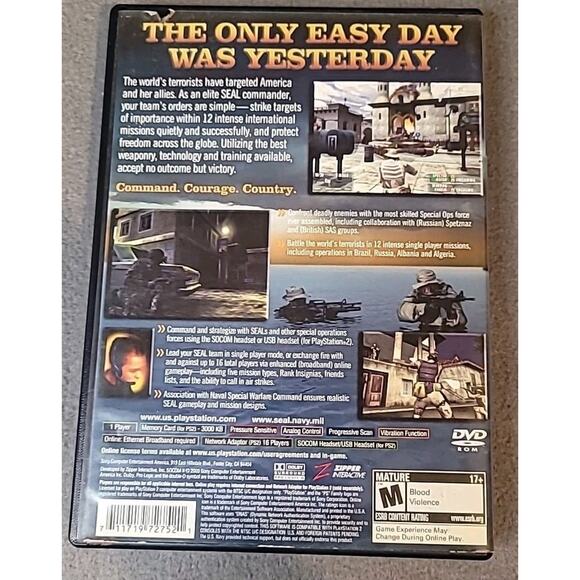 SOCOM II: U.S. Navy SEALs PS2 (2003) Sony PlayStation 2 Game Tested | No Manual - Picture 2 of 5